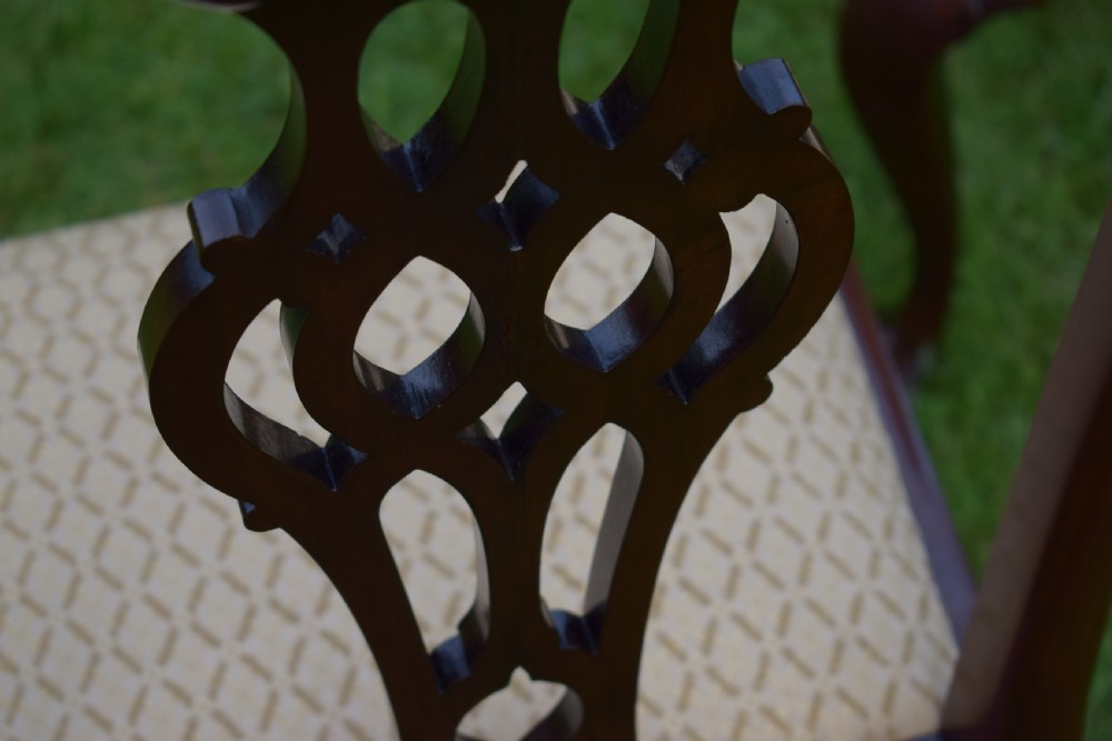 Antique Pair of Chippendale Side Chairs View XIII