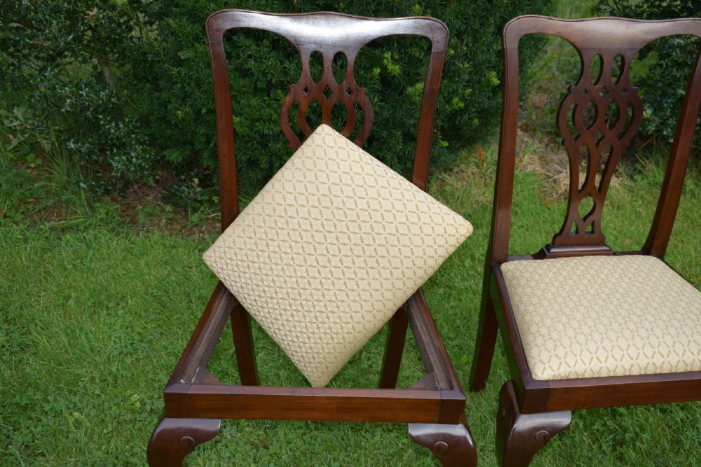 Antique Pair of Chippendale Side Chairs View XV