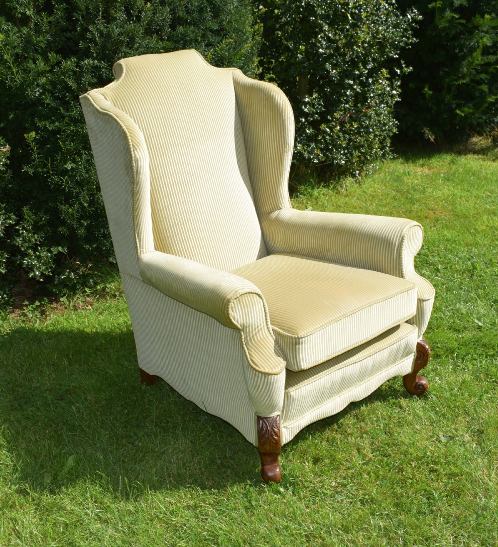 Antique Wing Back Arm Chair View IX