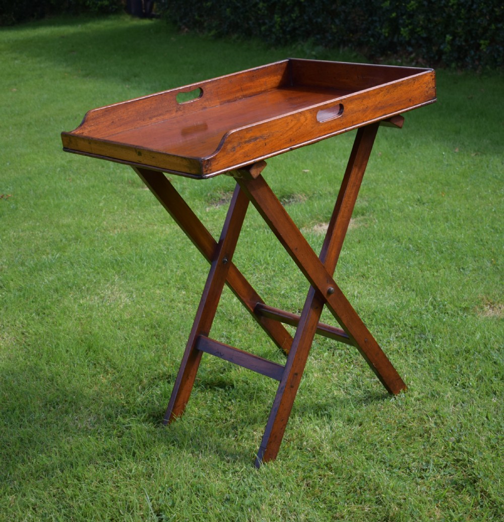 Antique English Butlers Tray on Stand (Circa 1850)