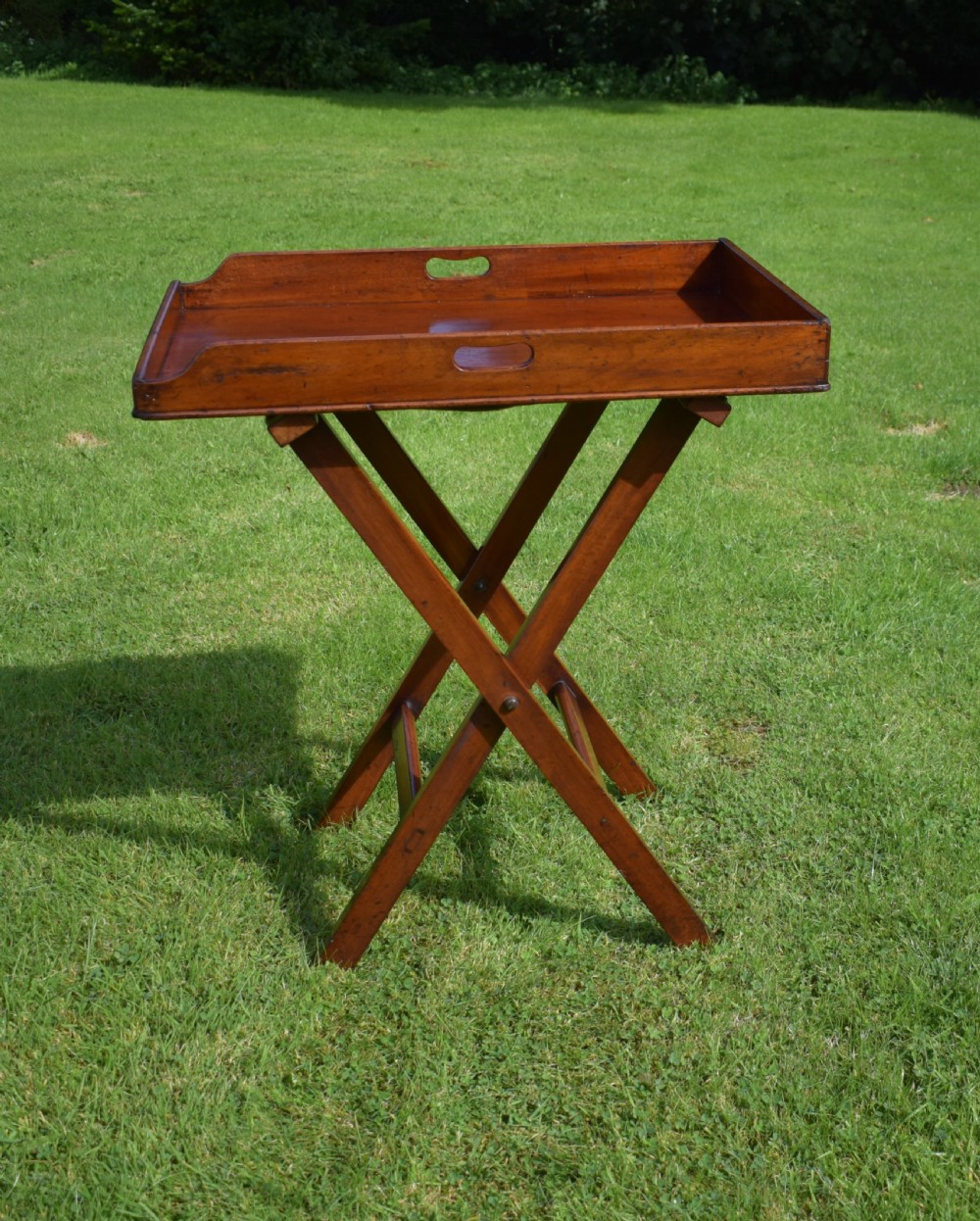 Antique English Butlers Tray on Stand (Circa 1850) View III