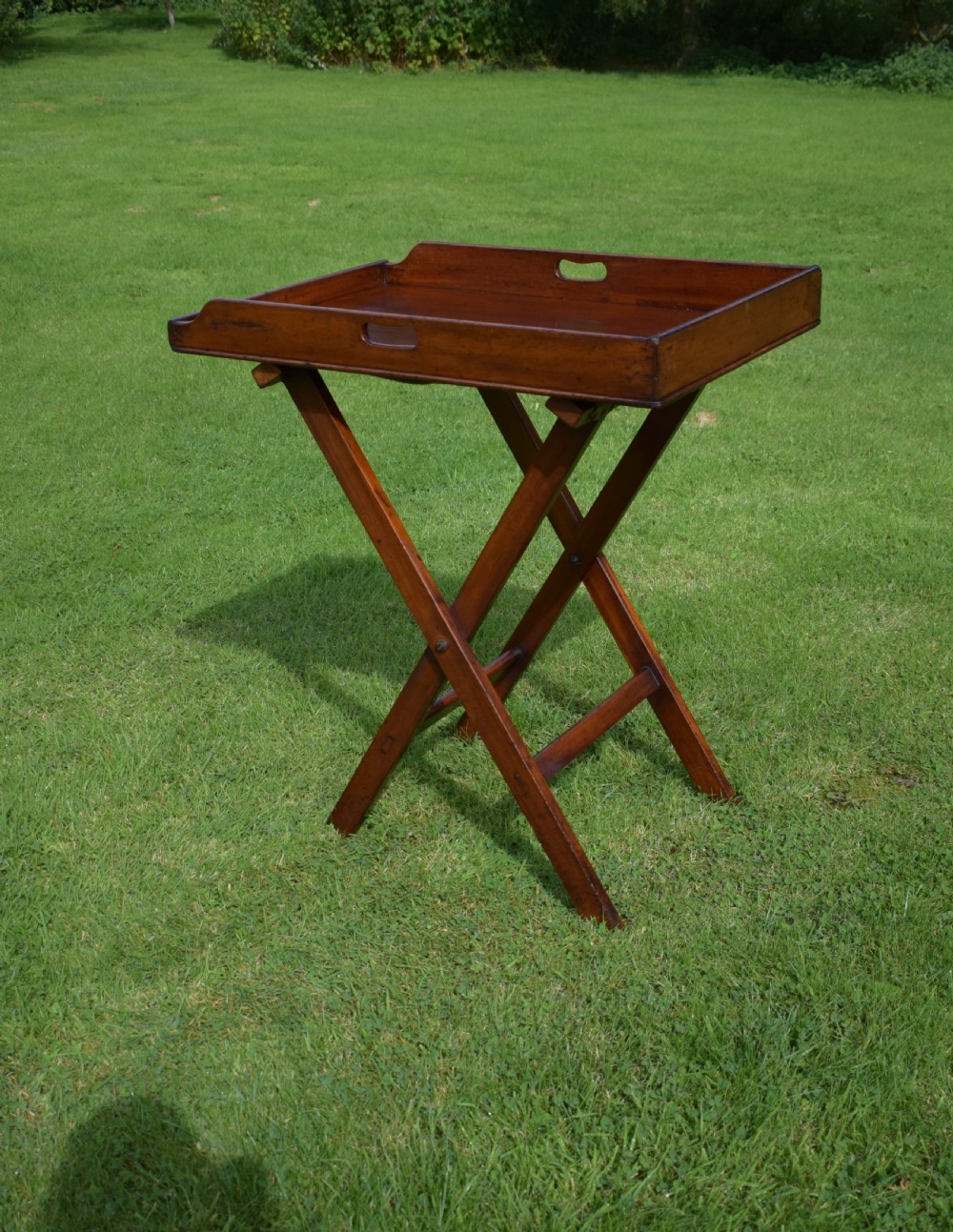 Antique English Butlers Tray on Stand (Circa 1850) View IV