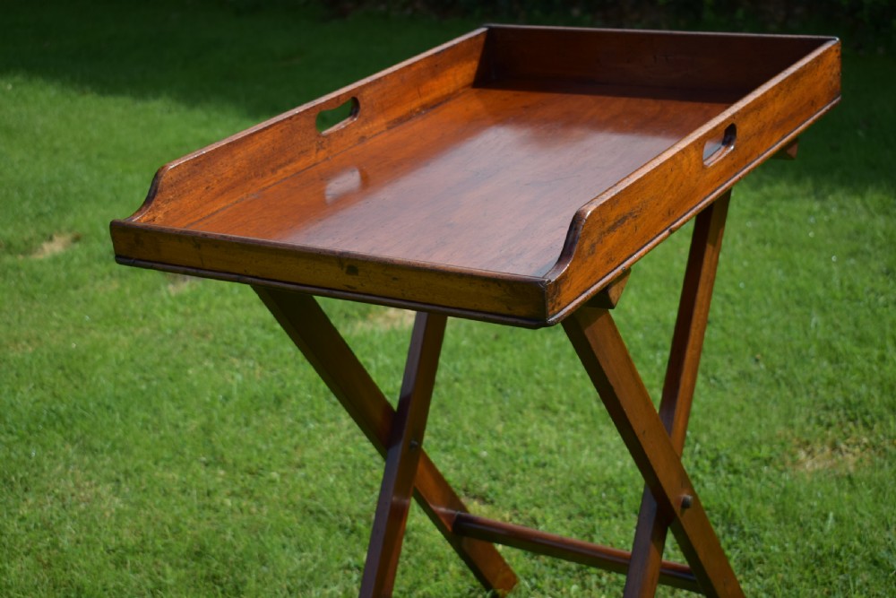 Antique English Butlers Tray on Stand (Circa 1850) View VI
