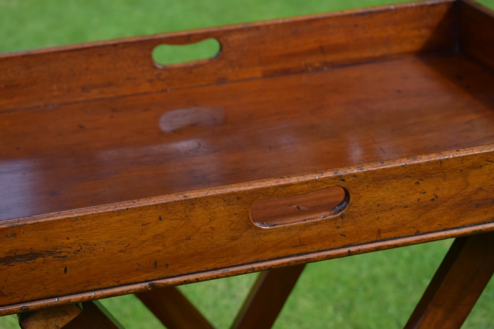 Antique English Butlers Tray on Stand (Circa 1850) View VII