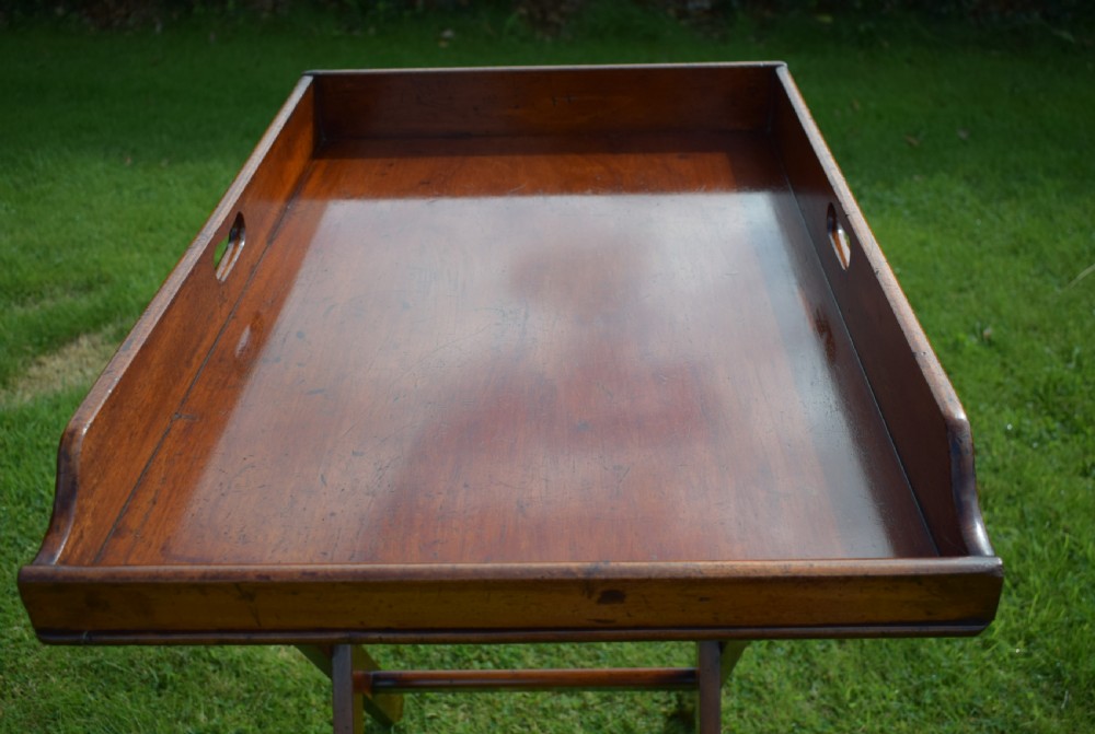 Antique English Butlers Tray on Stand (Circa 1850) View X