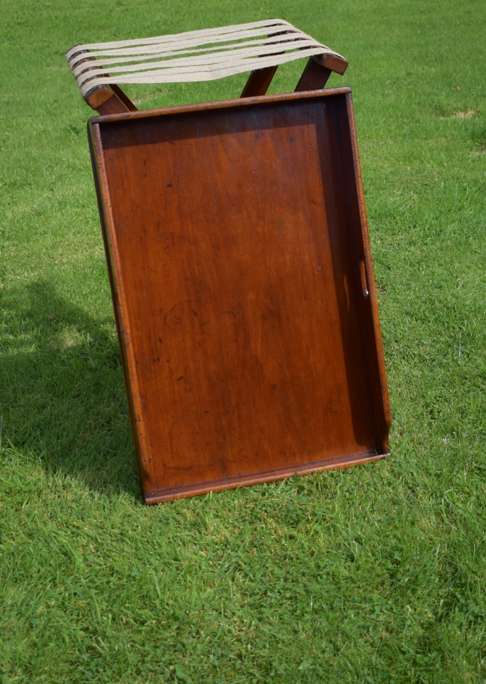 Antique English Butlers Tray on Stand (Circa 1850) View XIV