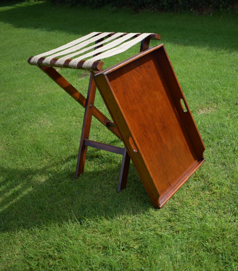 Antique English Butlers Tray on Stand (Circa 1850) View XV