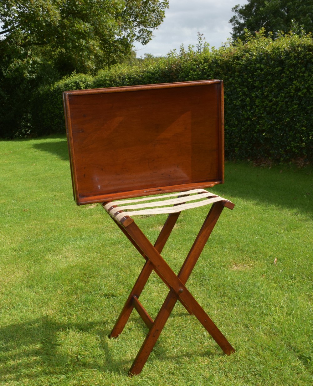 Antique English Butlers Tray on Stand (Circa 1850) View XVII