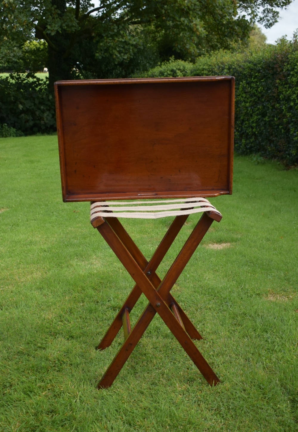 Antique English Butlers Tray on Stand (Circa 1850) View XVIII