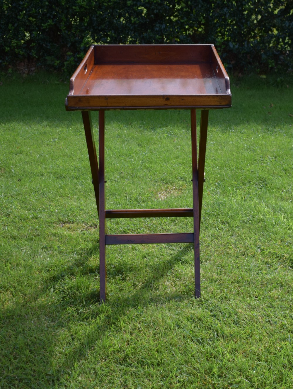 Antique English Butlers Tray on Stand (Circa 1850) View XIX