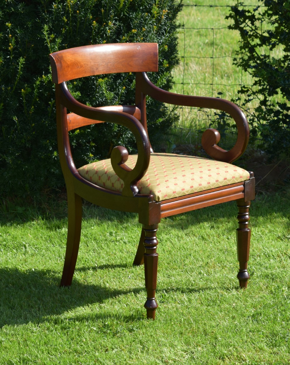 Antique English Early Victorian Arm Chair in Mahogany (Circa 1840's) View XIV