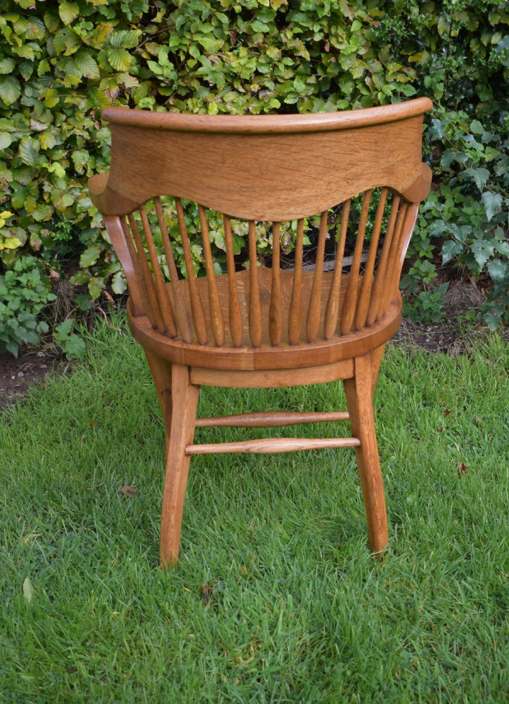 Antique English Victorian Desk Chair in Oak View V