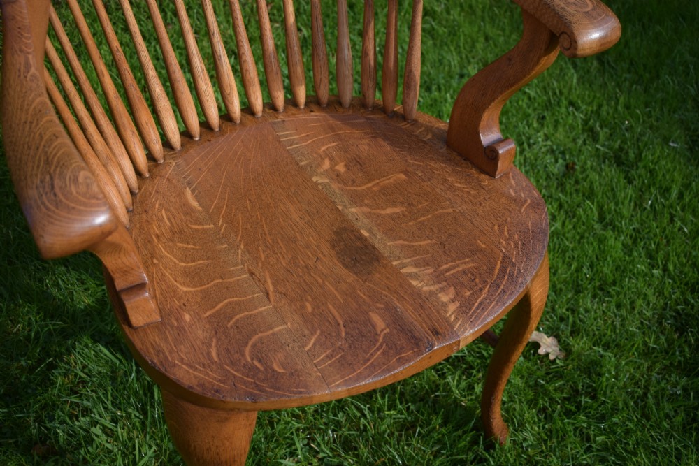 Antique English Victorian Desk Chair in Oak View VII