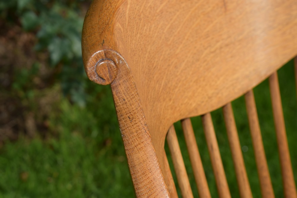 Antique English Victorian Desk Chair in Oak View X