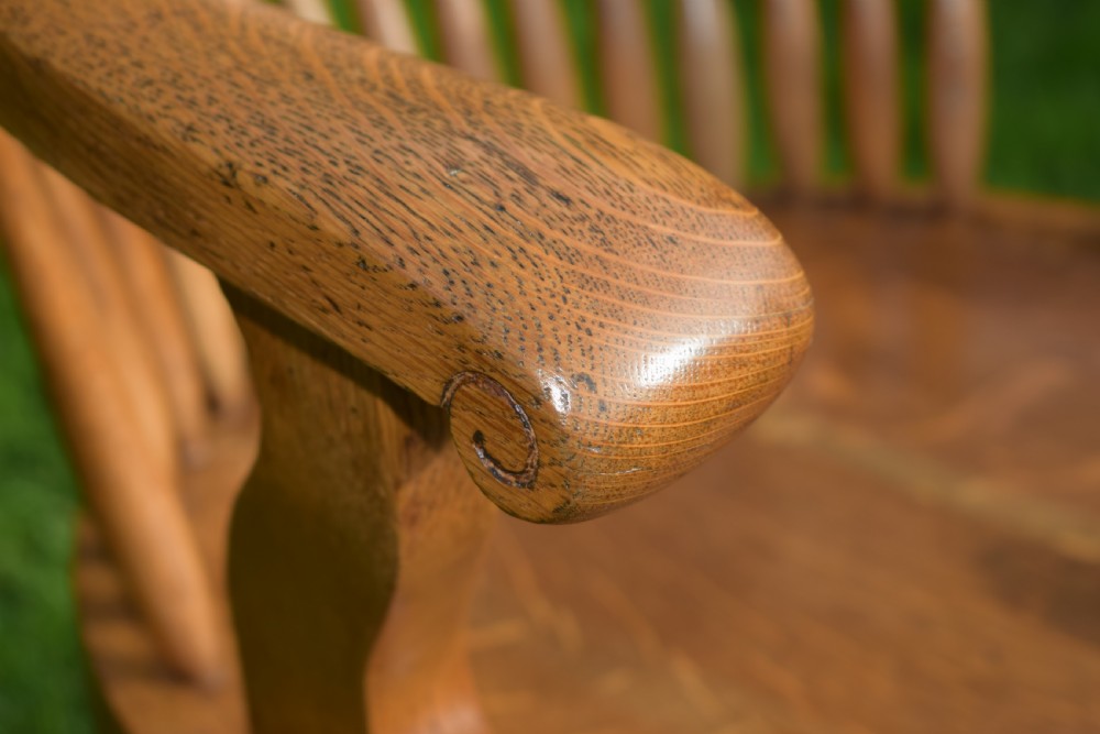 Antique English Victorian Desk Chair in Oak View XI
