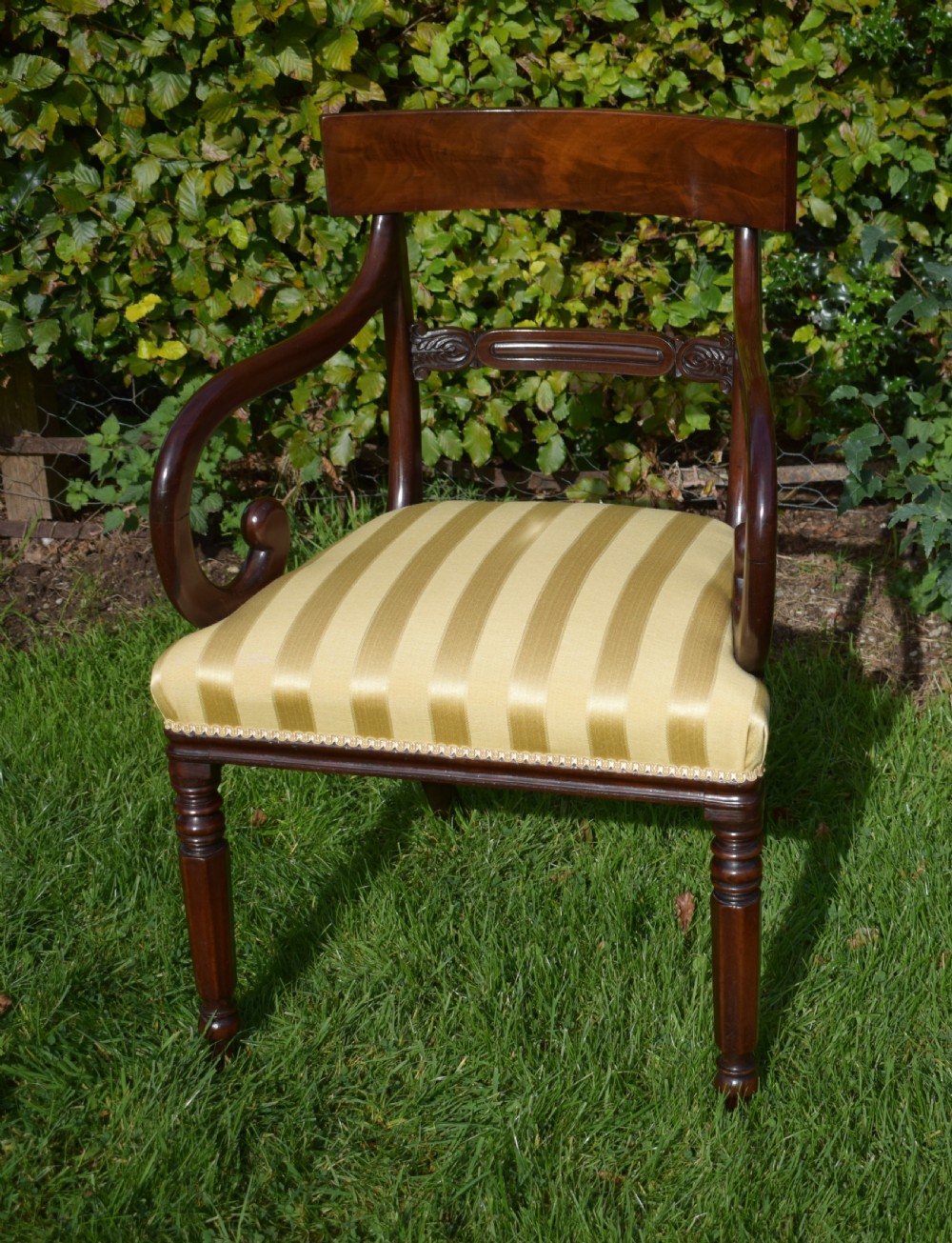 Antique English Regency Period Arm Chair View IX