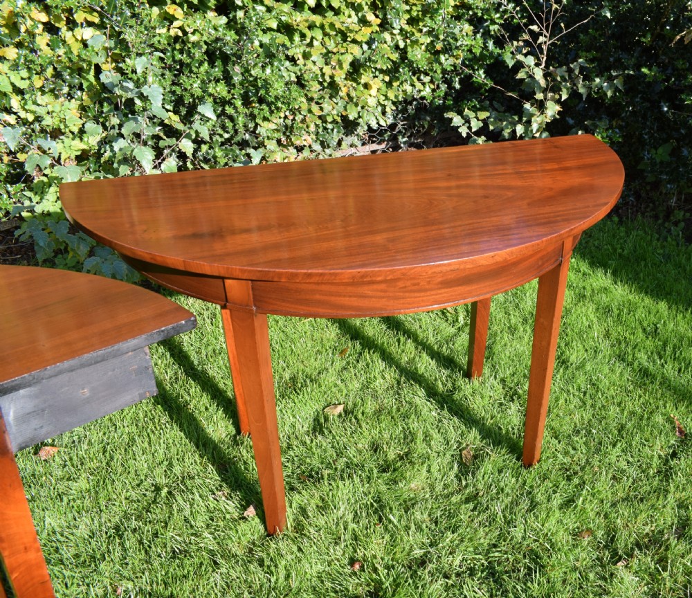Antique Georgian Period Demi-Lune Console Tables View XII