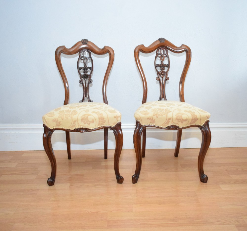 Antique set of 6 English Walnut Dining Chairs View IX