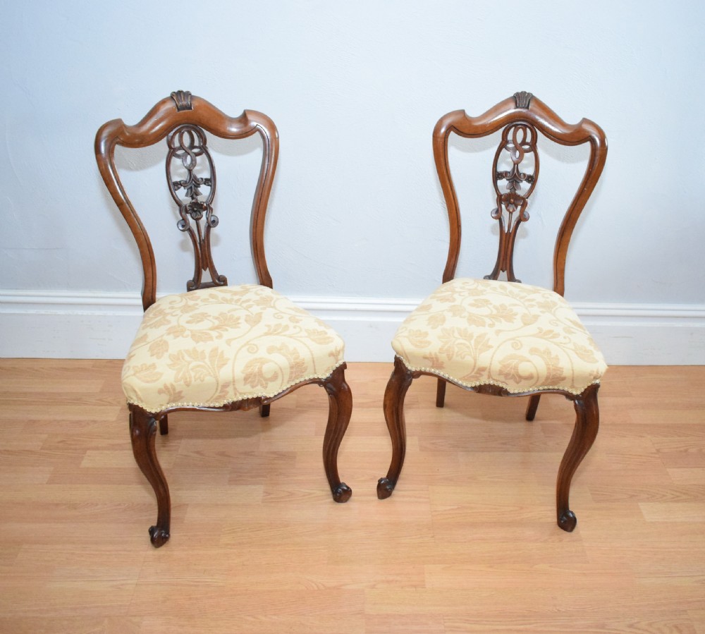Antique set of 6 English Walnut Dining Chairs View X