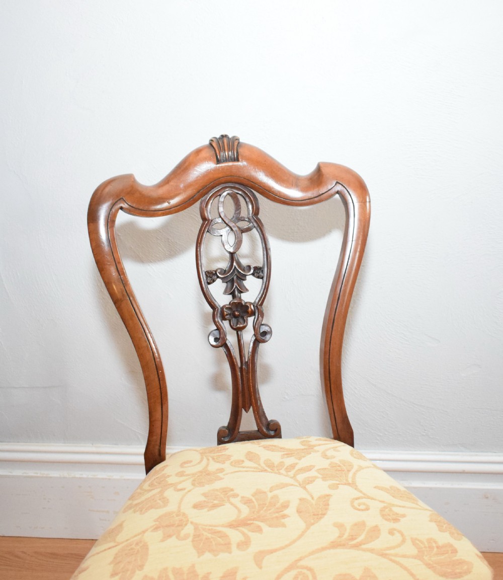 Antique set of 6 English Walnut Dining Chairs View XI
