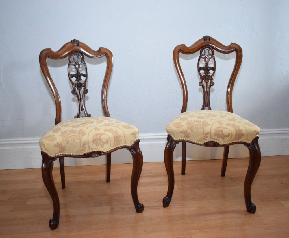Antique set of 6 English Walnut Dining Chairs View XII