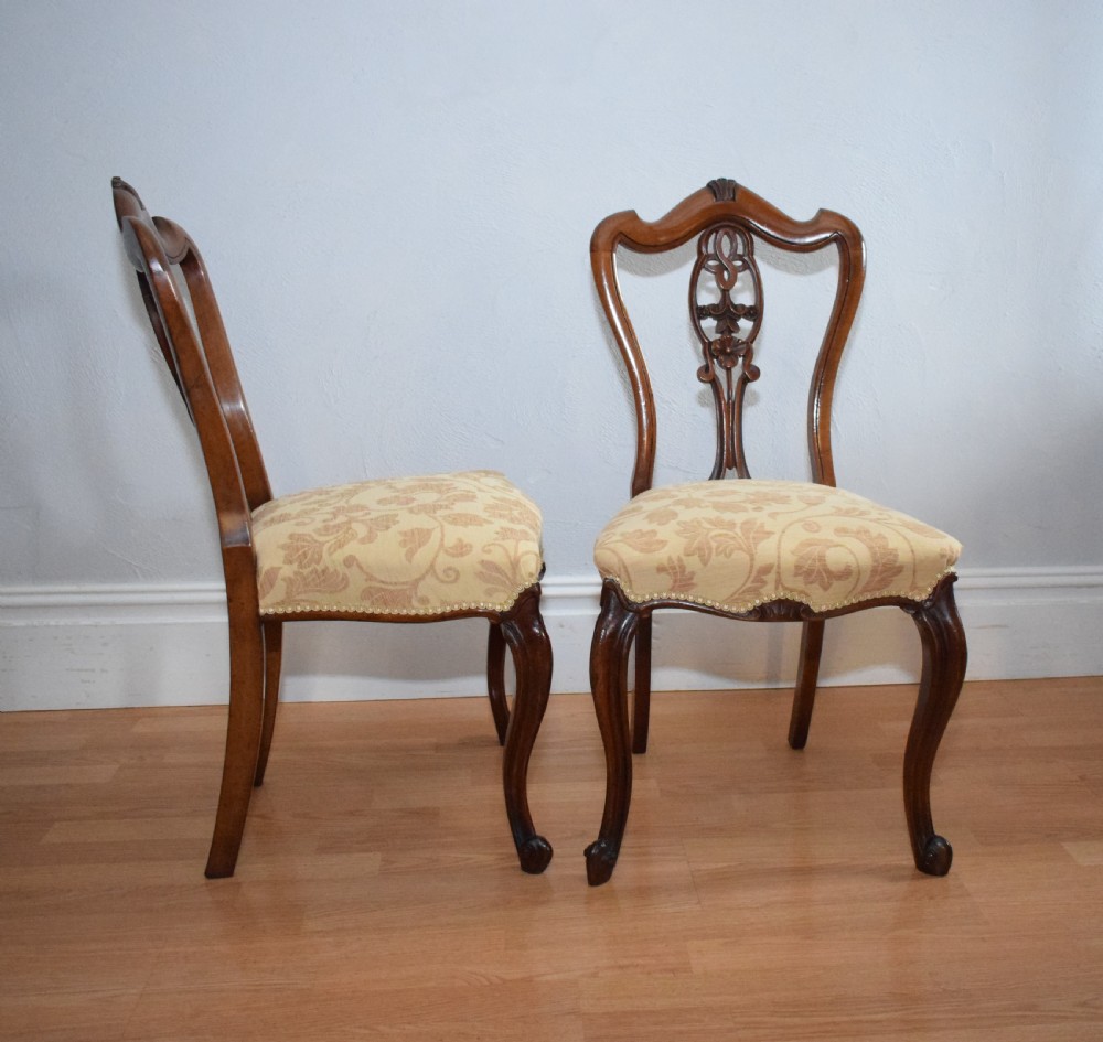 Antique set of 6 English Walnut Dining Chairs View XIII