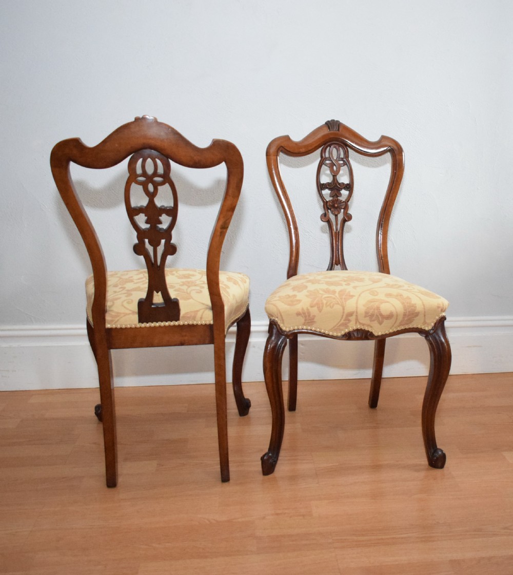 Antique set of 6 English Walnut Dining Chairs View XV