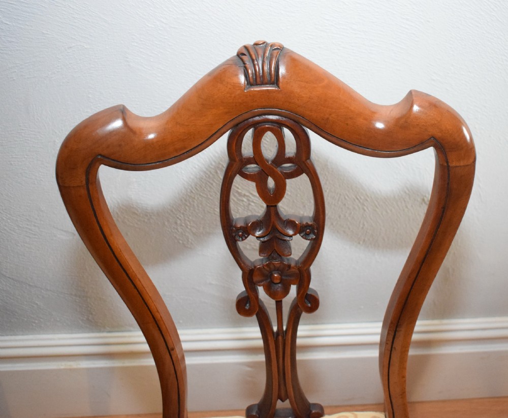 Antique set of 6 English Walnut Dining Chairs View XIX