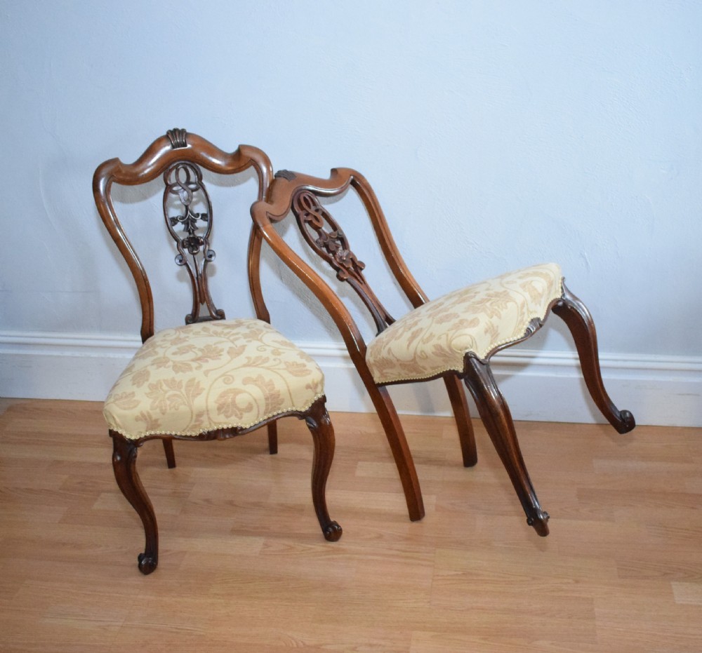 Antique set of 6 English Walnut Dining Chairs View XX