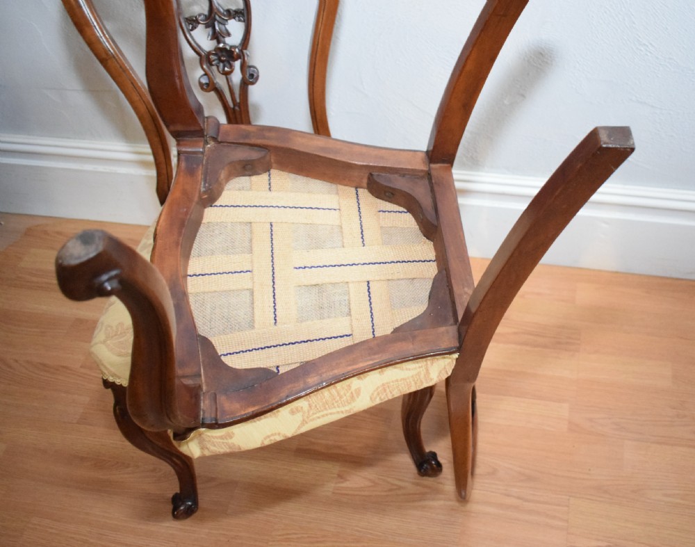 Antique set of 6 English Walnut Dining Chairs View XXIII