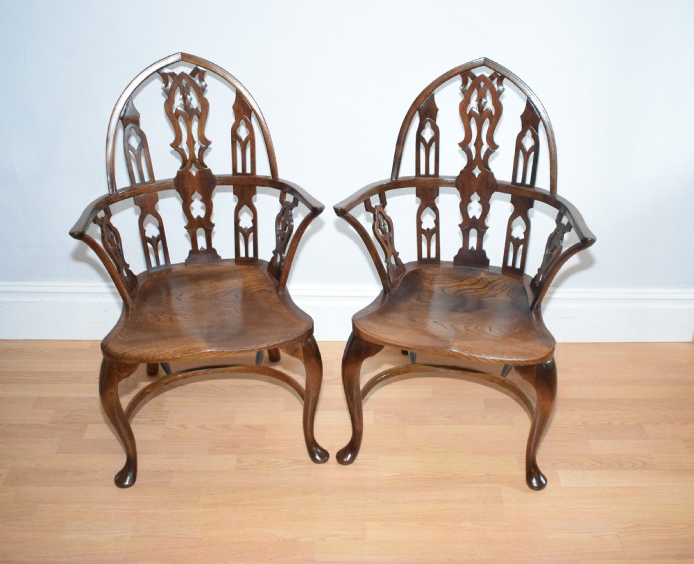 Early 20th Century Pair of Gothic Chairs View II
