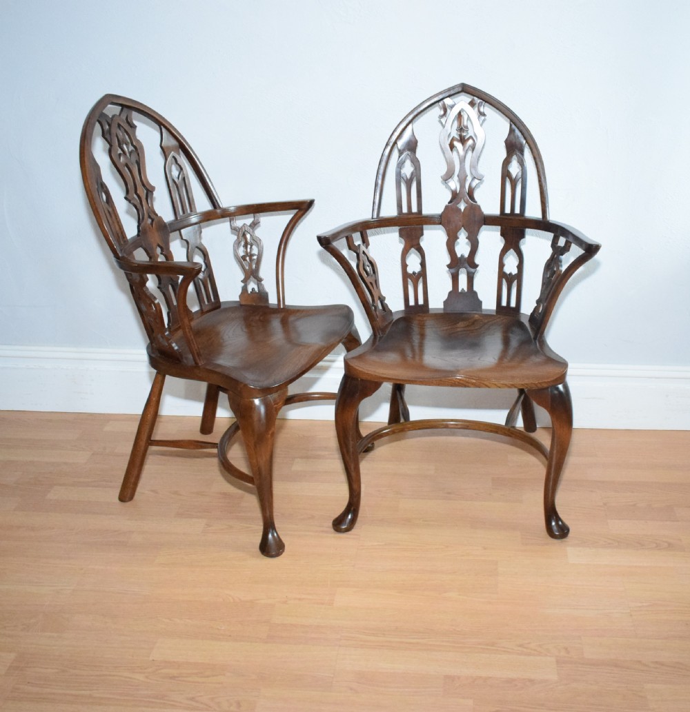 Early 20th Century Pair of Gothic Chairs View III