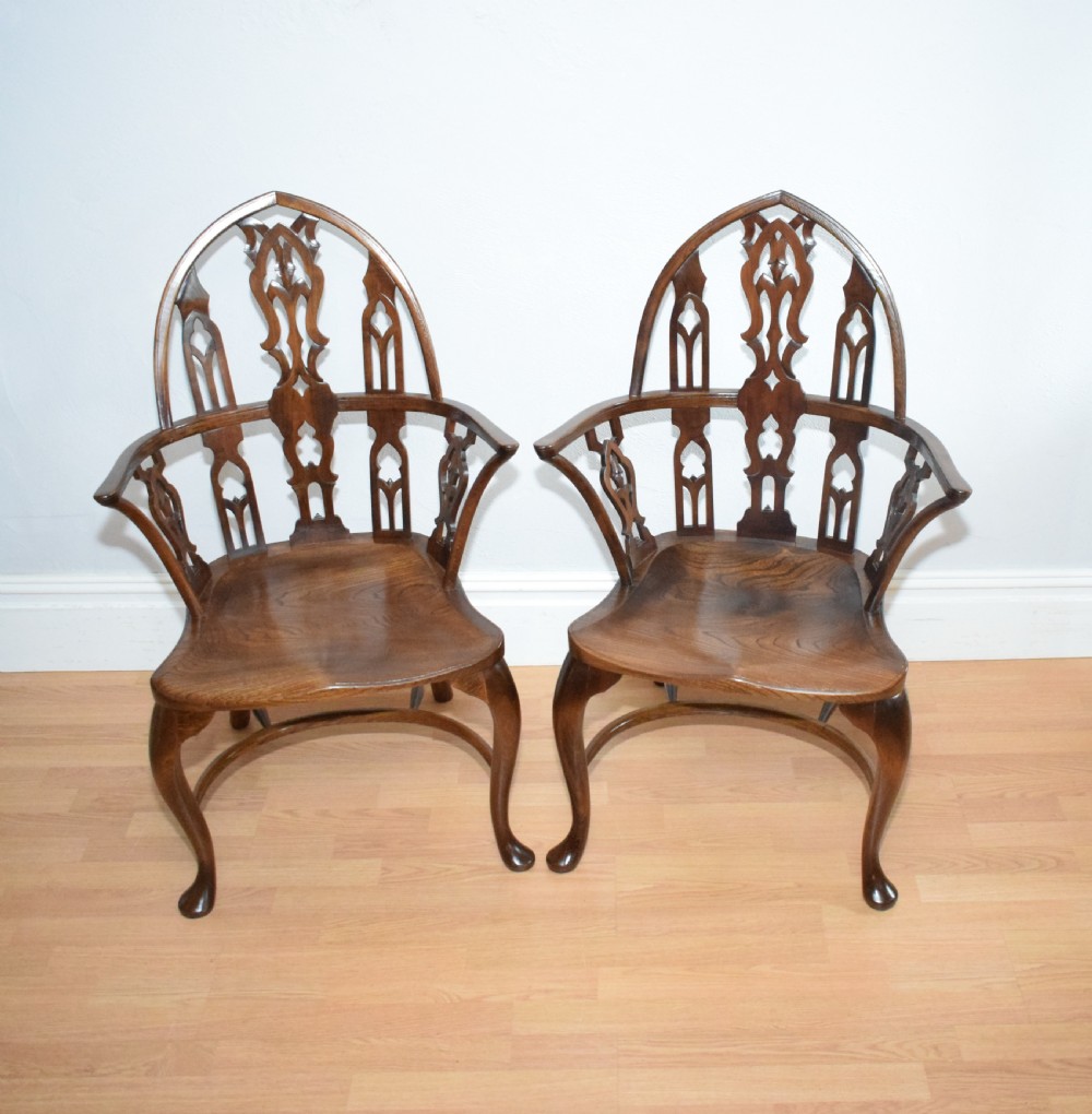 Early 20th Century Pair of Gothic Chairs View IV