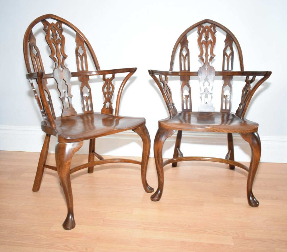 Early 20th Century Pair of Gothic Chairs View VII