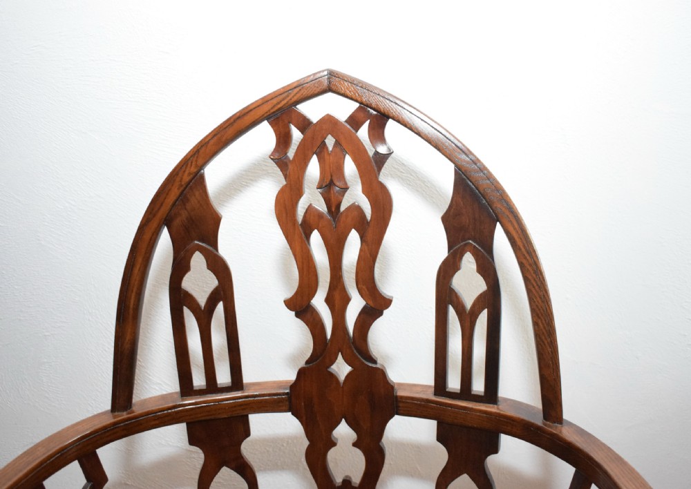 Early 20th Century Pair of Gothic Chairs View IX