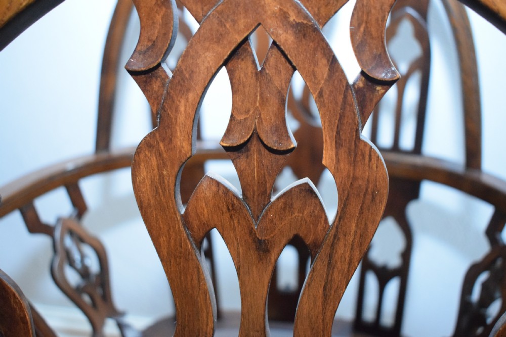 Early 20th Century Pair of Gothic Chairs View XX