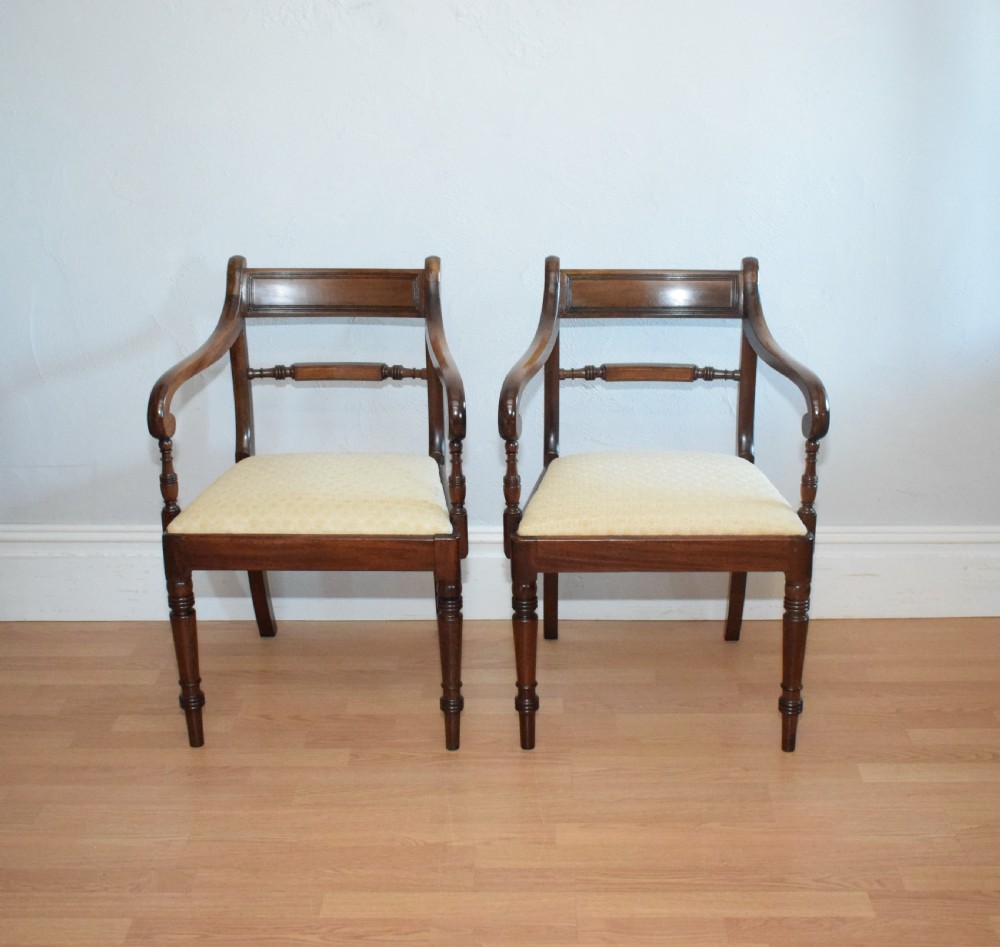 Antique Pair of Regency Arm Chairs