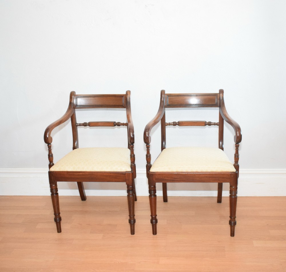 Antique Pair of Regency Arm Chairs View III