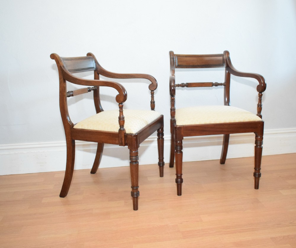 Antique Pair of Regency Arm Chairs View IV