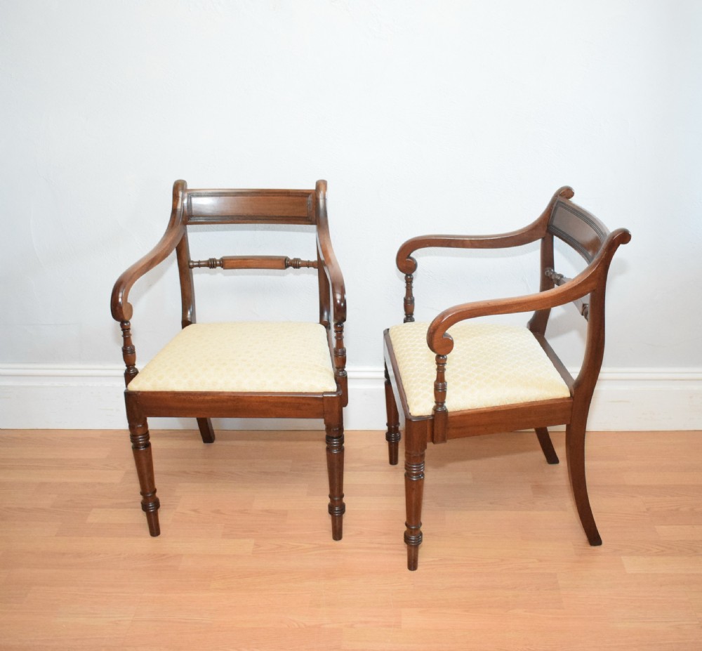 Antique Pair of Regency Arm Chairs View V