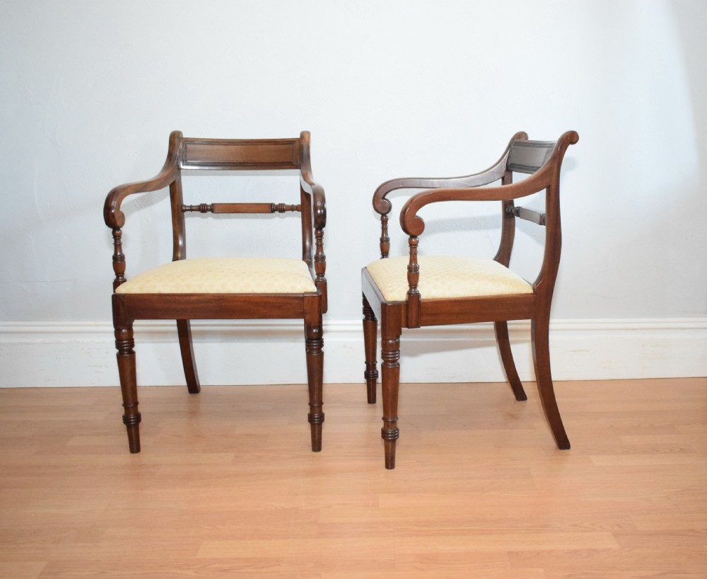 Antique Pair of Regency Arm Chairs View VI