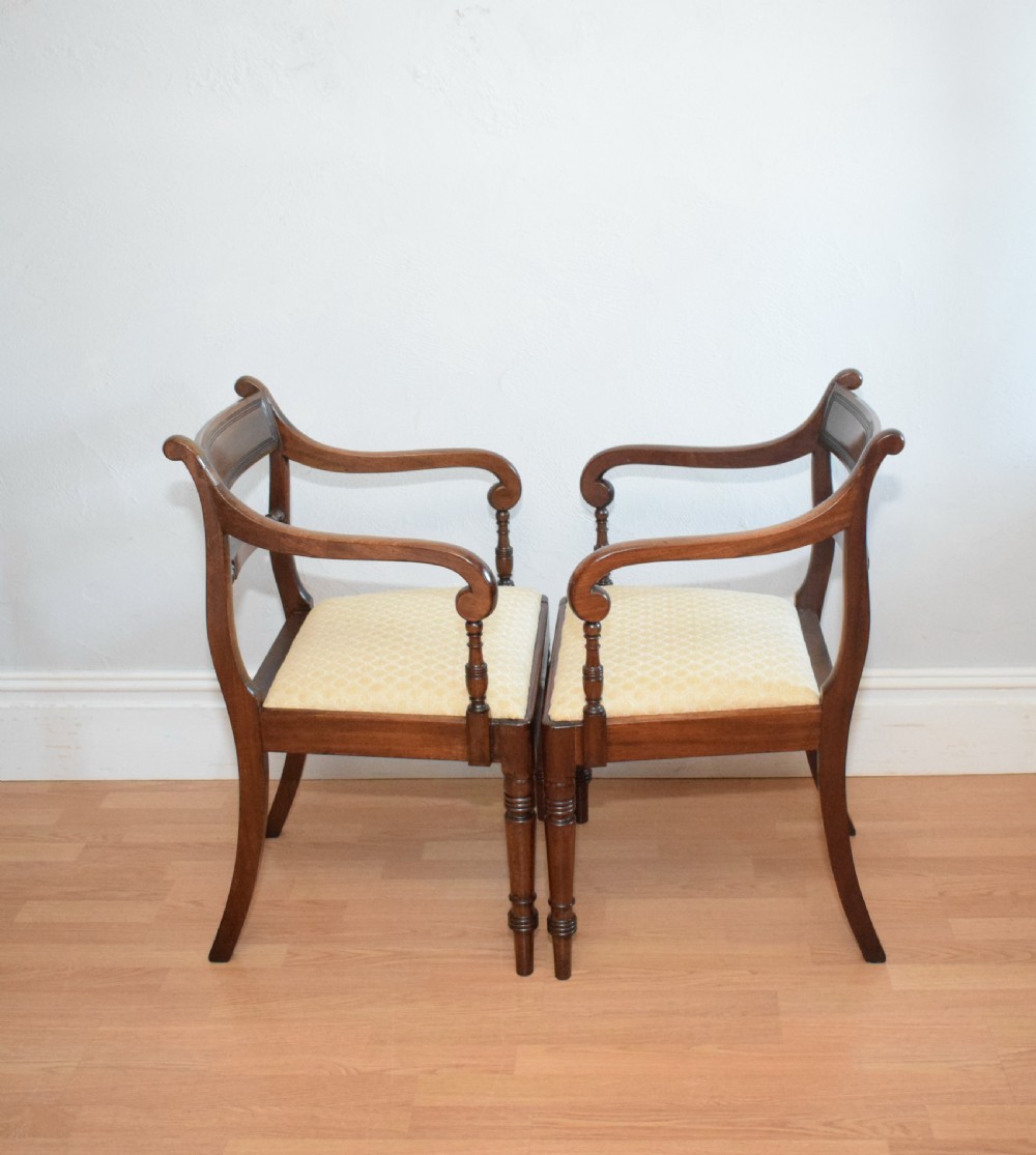 Antique Pair of Regency Arm Chairs View VII