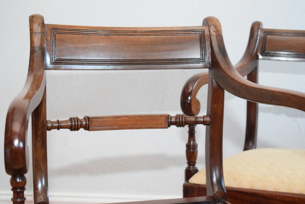 Antique Pair of Regency Arm Chairs View X