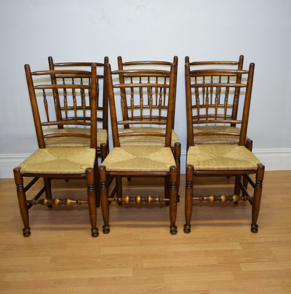 Early 20th Century Set of 6 Spindle Back Chairs View V