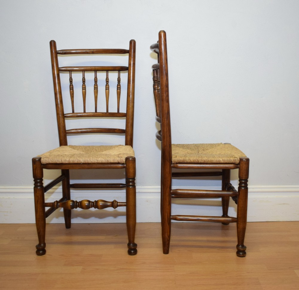Early 20th Century Set of 6 Spindle Back Chairs View XIII