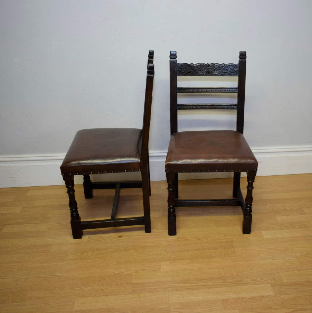 Antique 8 Carved Oak  Dining Chairs View VI