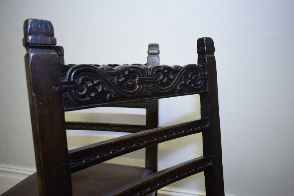Antique 8 Carved Oak  Dining Chairs View IX