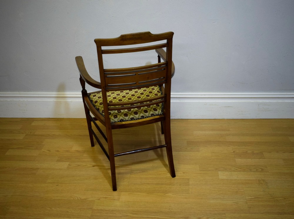 Antique Inlaid Parlour Arm Chair View VI
