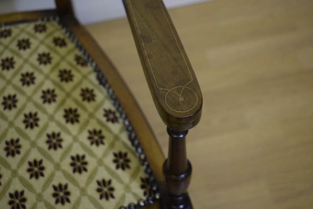 Antique Inlaid Parlour Arm Chair View VII