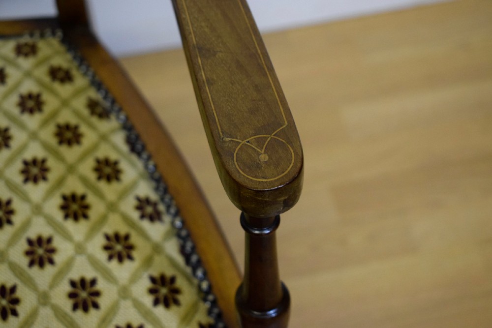 Antique Inlaid Parlour Arm Chair View VIII